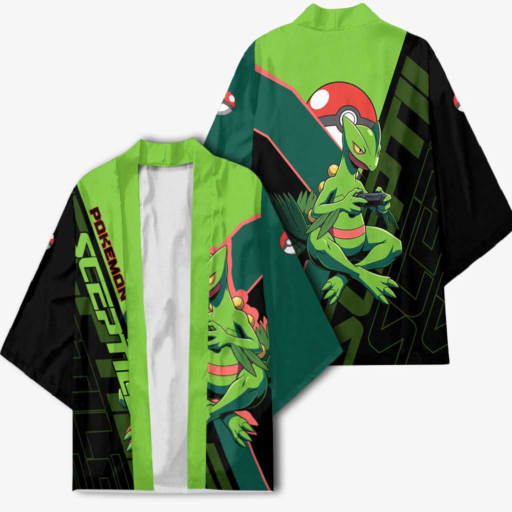 Sceptile Poké Kimono Neon Retro Anime Style