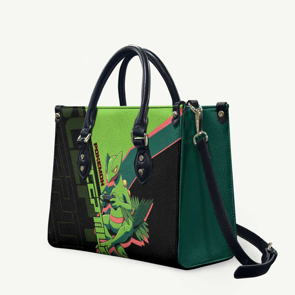 Sceptile Poké Leather Bag Neon Retro Anime Style