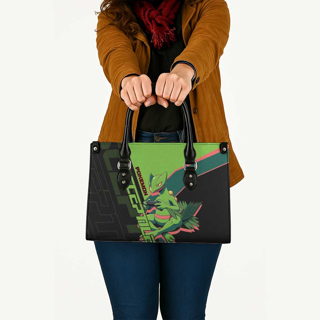 Sceptile Poké Leather Bag Neon Retro Anime Style