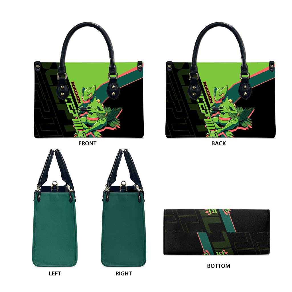 Sceptile Poké Leather Bag Neon Retro Anime Style