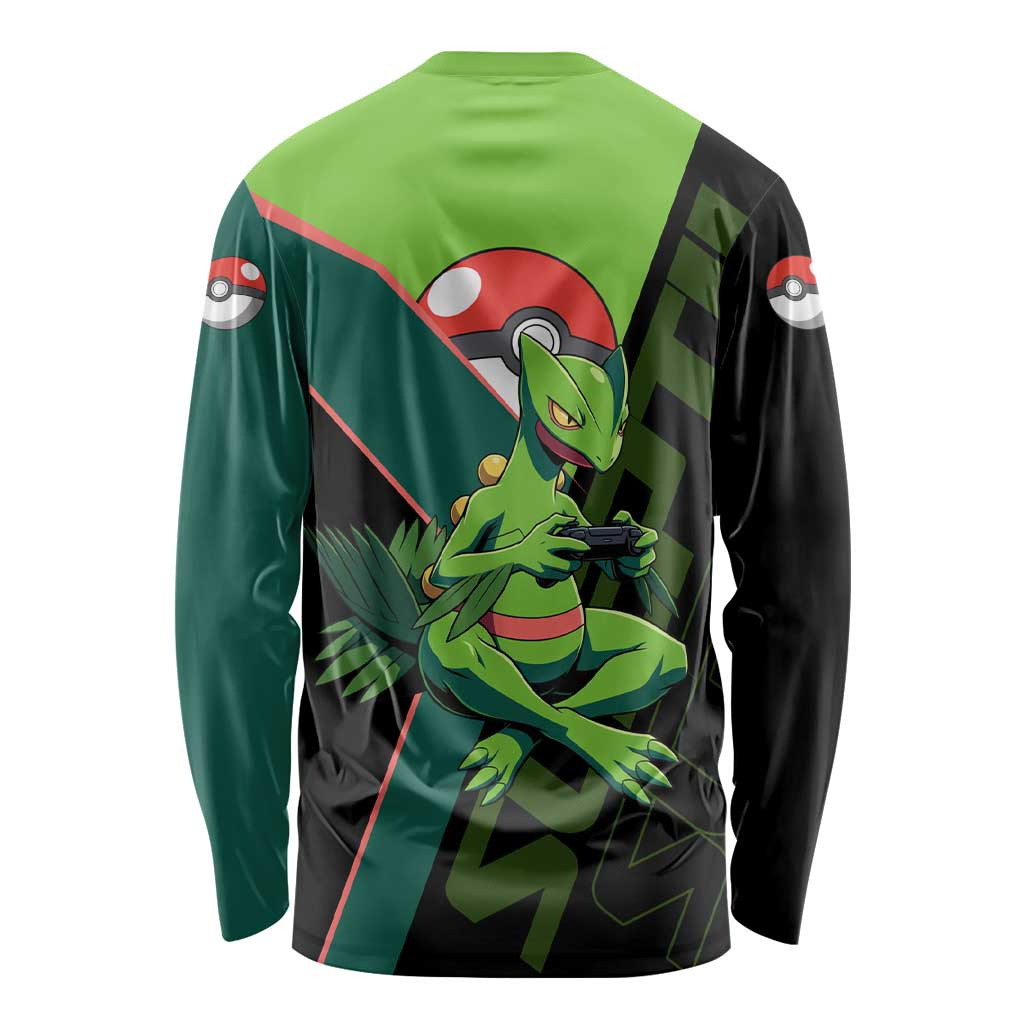 Sceptile Poké Long Sleeve Shirt Neon Retro Anime Style