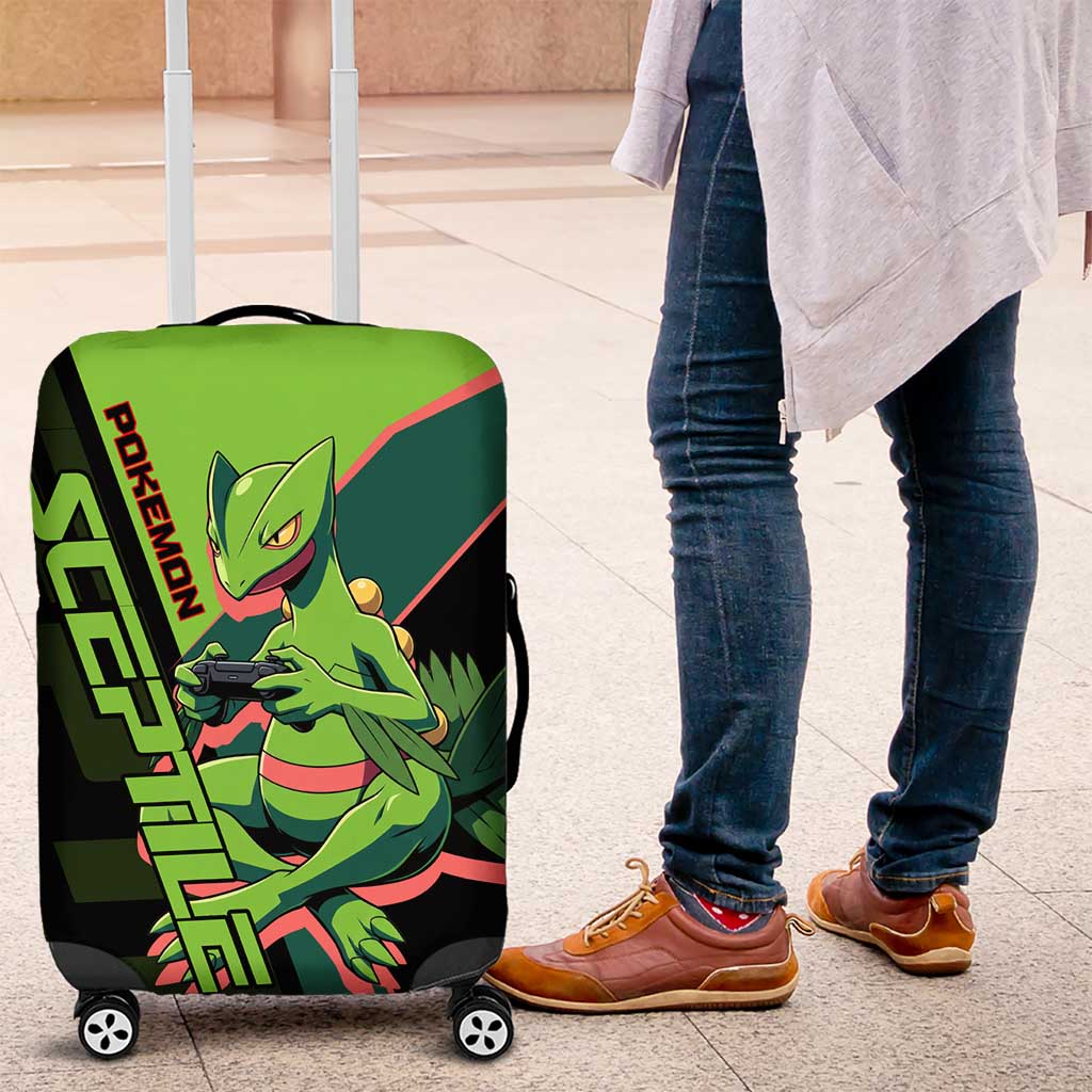 Sceptile Poké Luggage Cover Neon Retro Anime Style