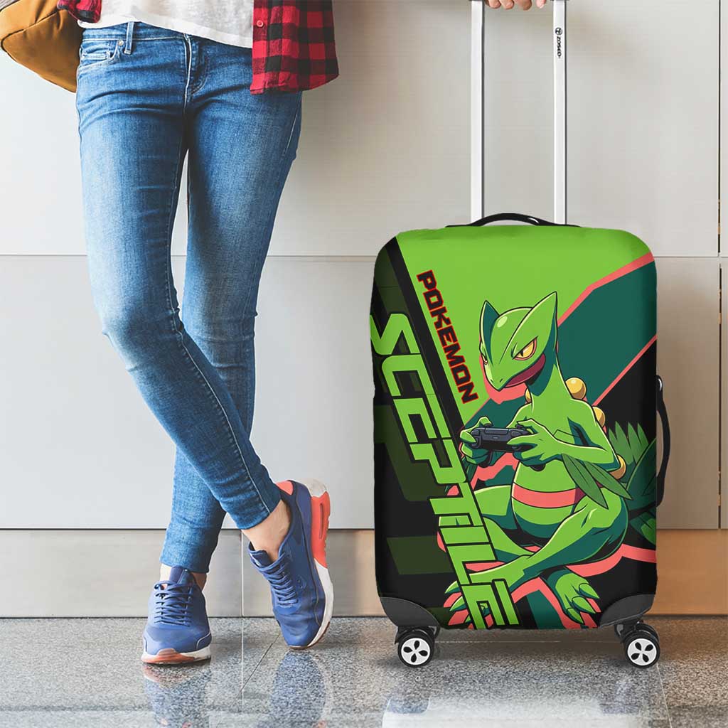 Sceptile Poké Luggage Cover Neon Retro Anime Style