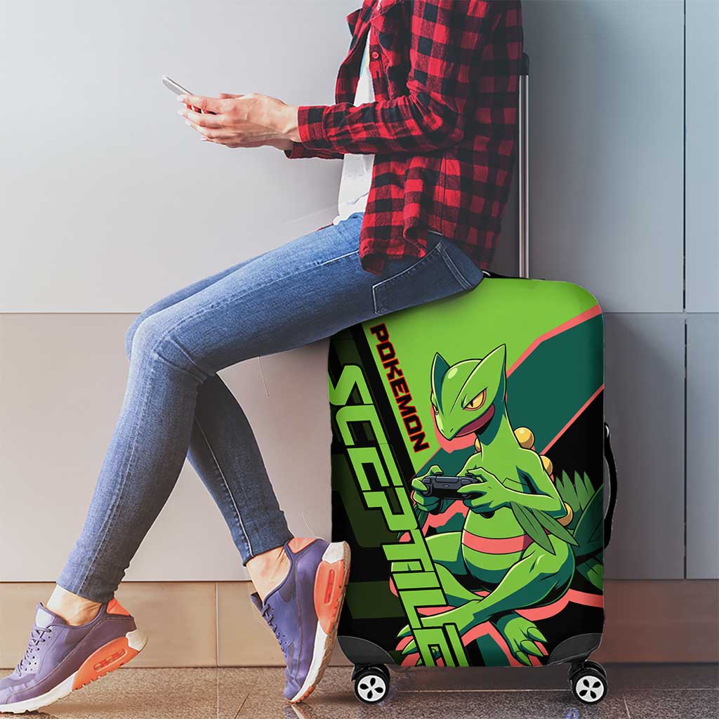 Sceptile Poké Luggage Cover Neon Retro Anime Style