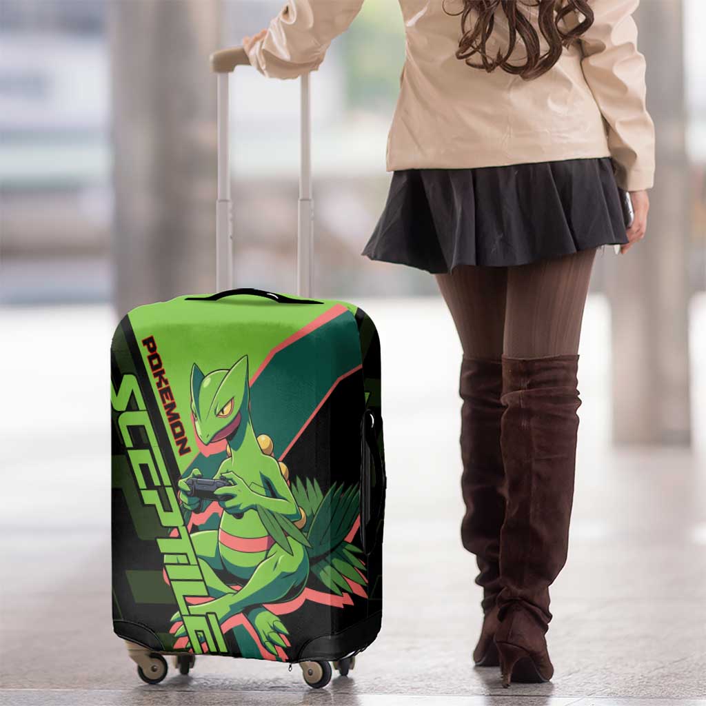 Sceptile Poké Luggage Cover Neon Retro Anime Style