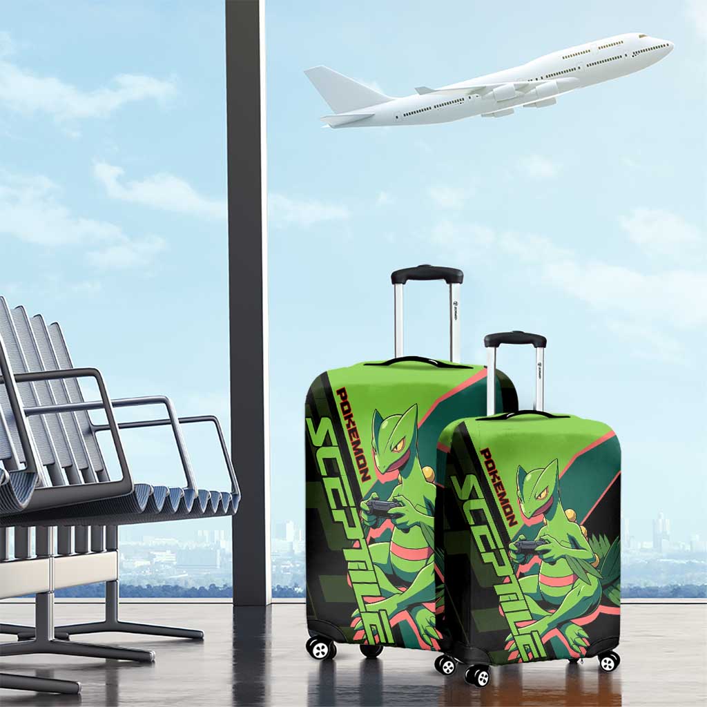 Sceptile Poké Luggage Cover Neon Retro Anime Style