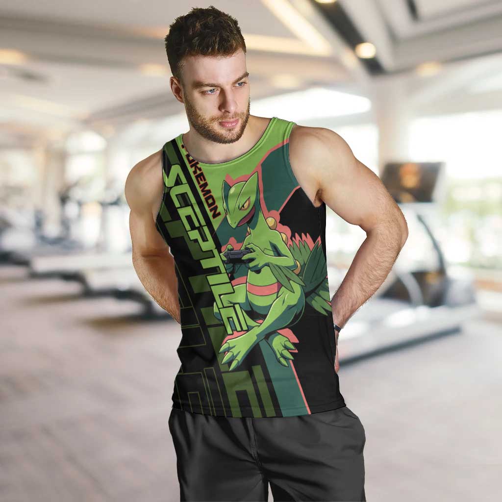 Sceptile Poké Men Tank Top Neon Retro Anime Style