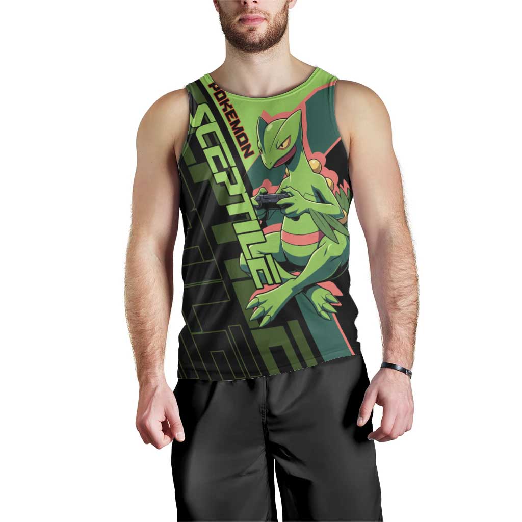 Sceptile Poké Men Tank Top Neon Retro Anime Style
