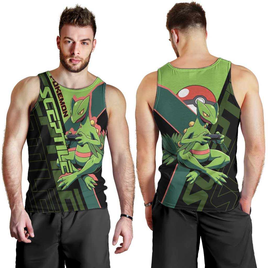 Sceptile Poké Men Tank Top Neon Retro Anime Style