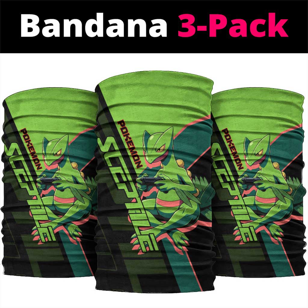 Sceptile Poké Neck Gaiter Neon Retro Anime Style