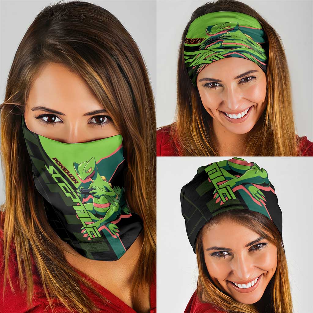 Sceptile Poké Neck Gaiter Neon Retro Anime Style