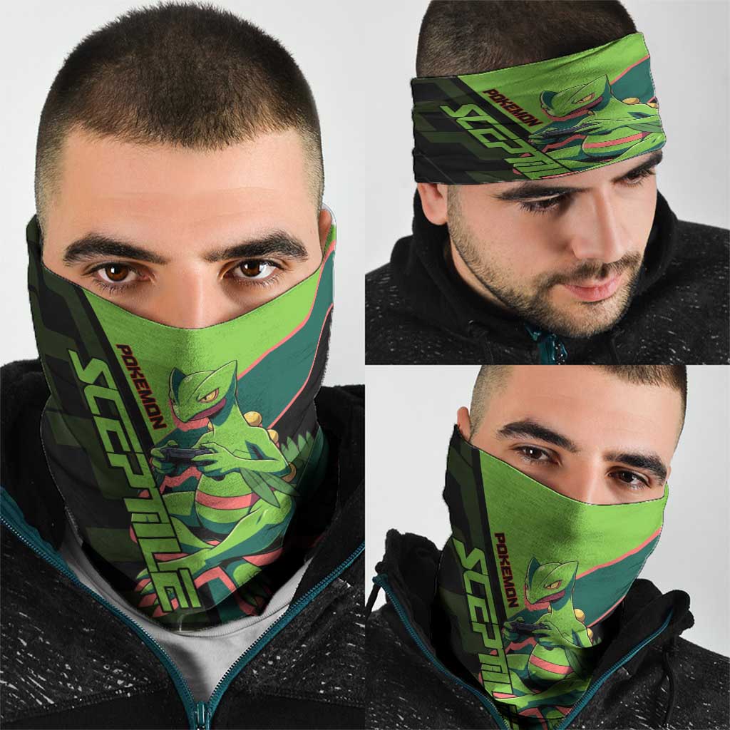 Sceptile Poké Neck Gaiter Neon Retro Anime Style