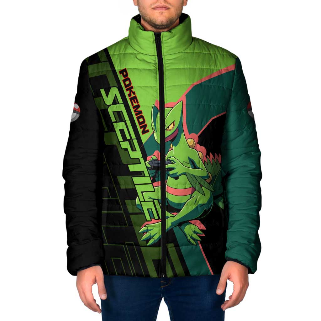 Sceptile Poké Padded Jacket Neon Retro Anime Style