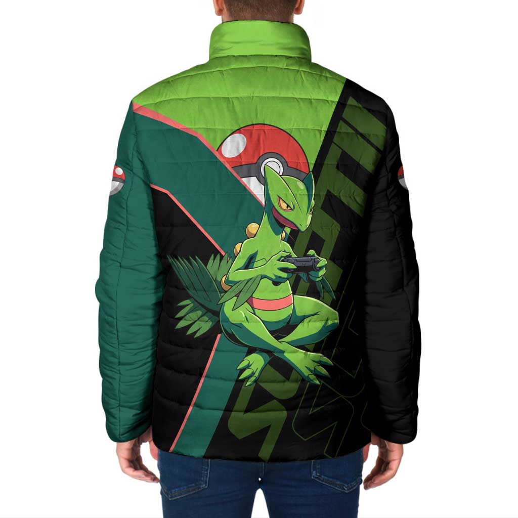 Sceptile Poké Padded Jacket Neon Retro Anime Style