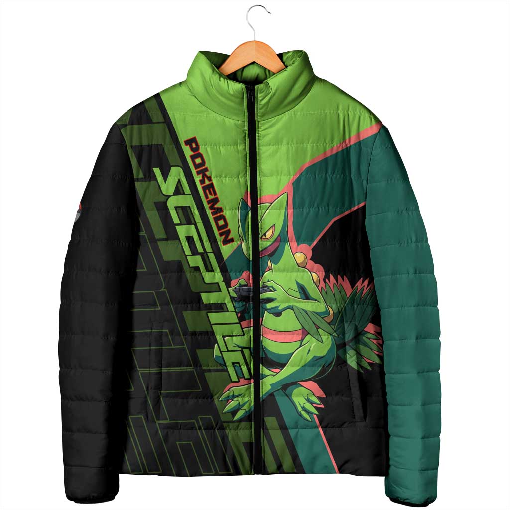 Sceptile Poké Padded Jacket Neon Retro Anime Style
