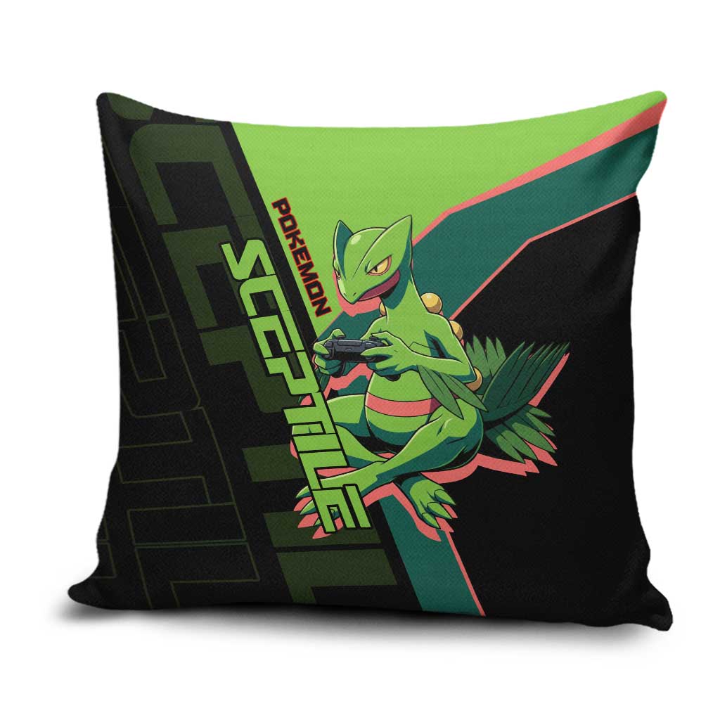 Sceptile Poké Pillow Cover Neon Retro Anime Style