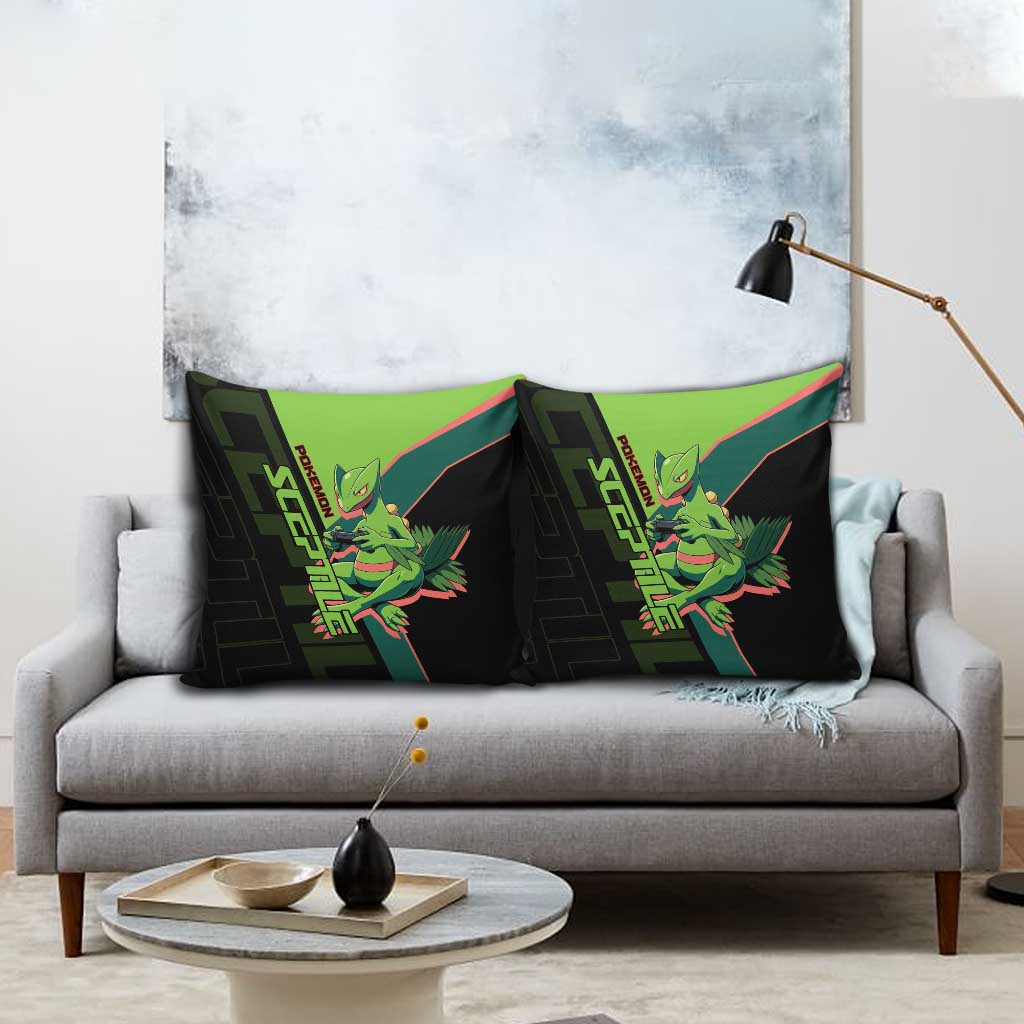 Sceptile Poké Pillow Cover Neon Retro Anime Style