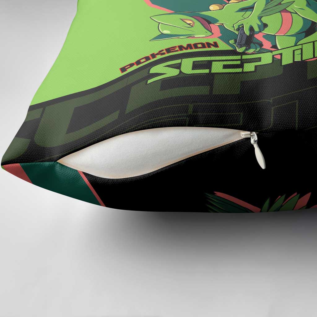 Sceptile Poké Pillow Cover Neon Retro Anime Style