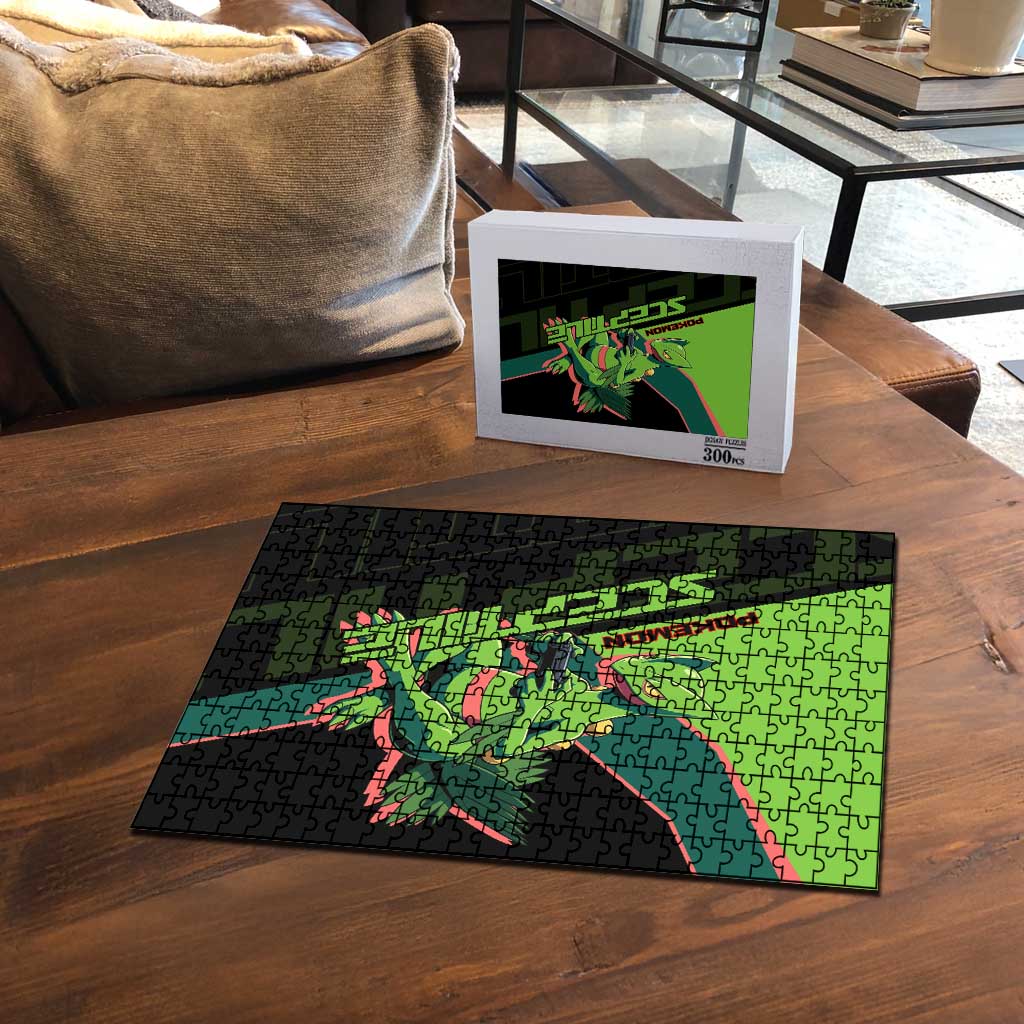 Sceptile Poké Puzzle Neon Retro Anime Style