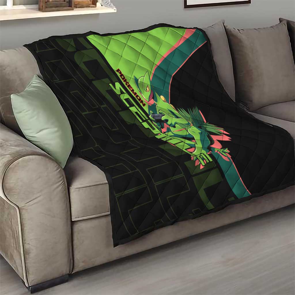 Sceptile Poké Quilt Neon Retro Anime Style