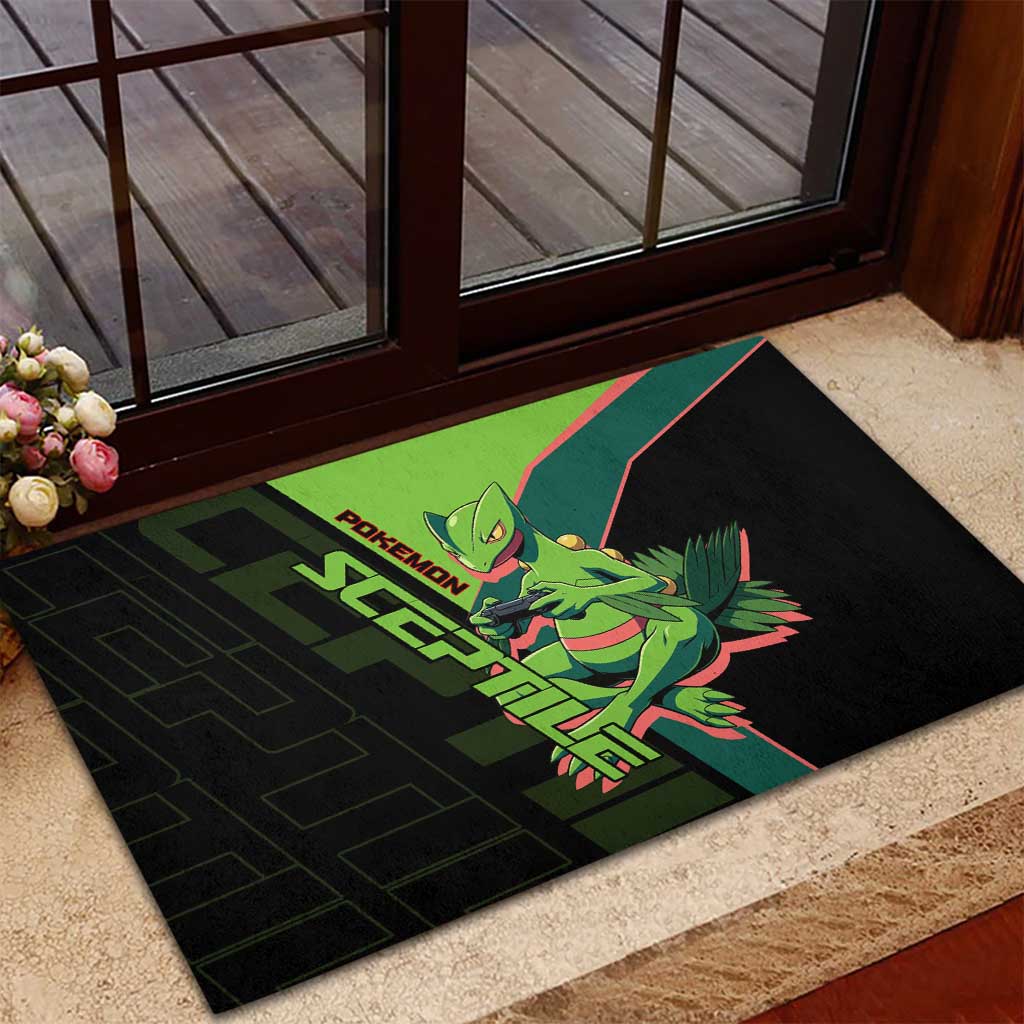 Sceptile Poké Rubber Doormat Neon Retro Anime Style