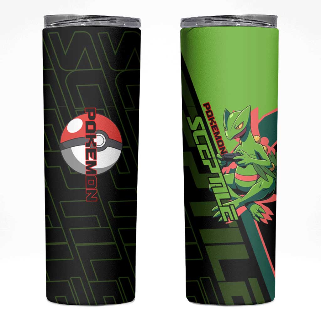 Sceptile Poké Skinny Tumbler Neon Retro Anime Style