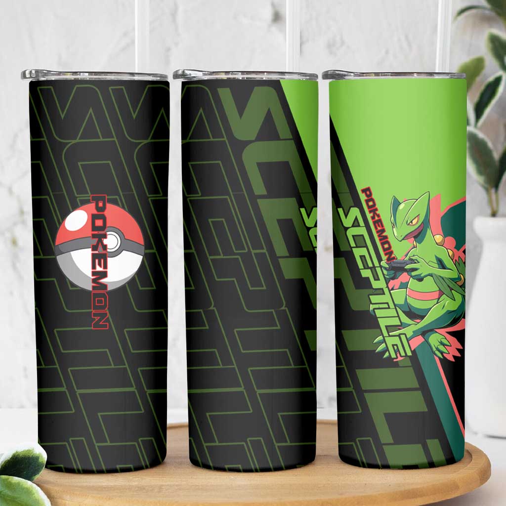 Sceptile Poké Skinny Tumbler Neon Retro Anime Style