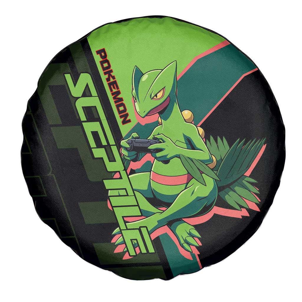 Sceptile Poké Spare Tire Cover Neon Retro Anime Style