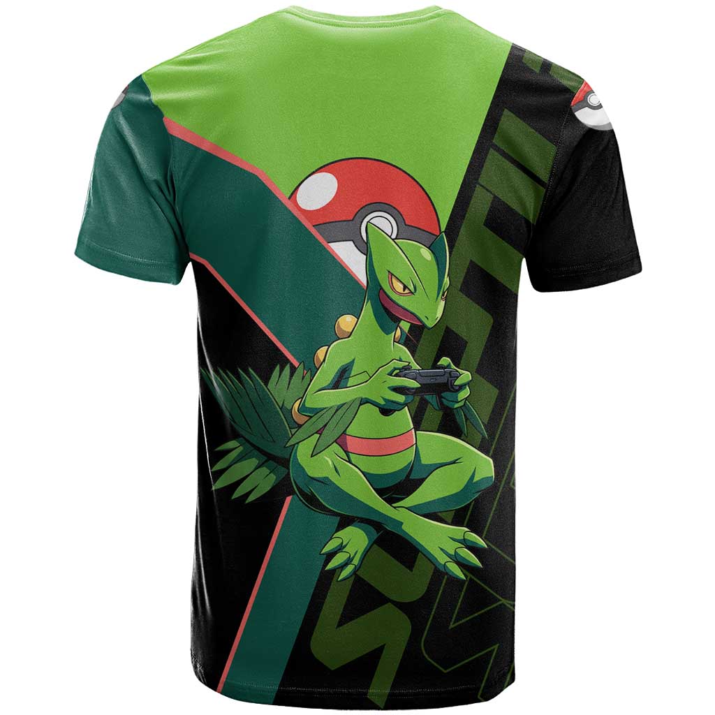 Sceptile Poké T Shirt Neon Retro Anime Style