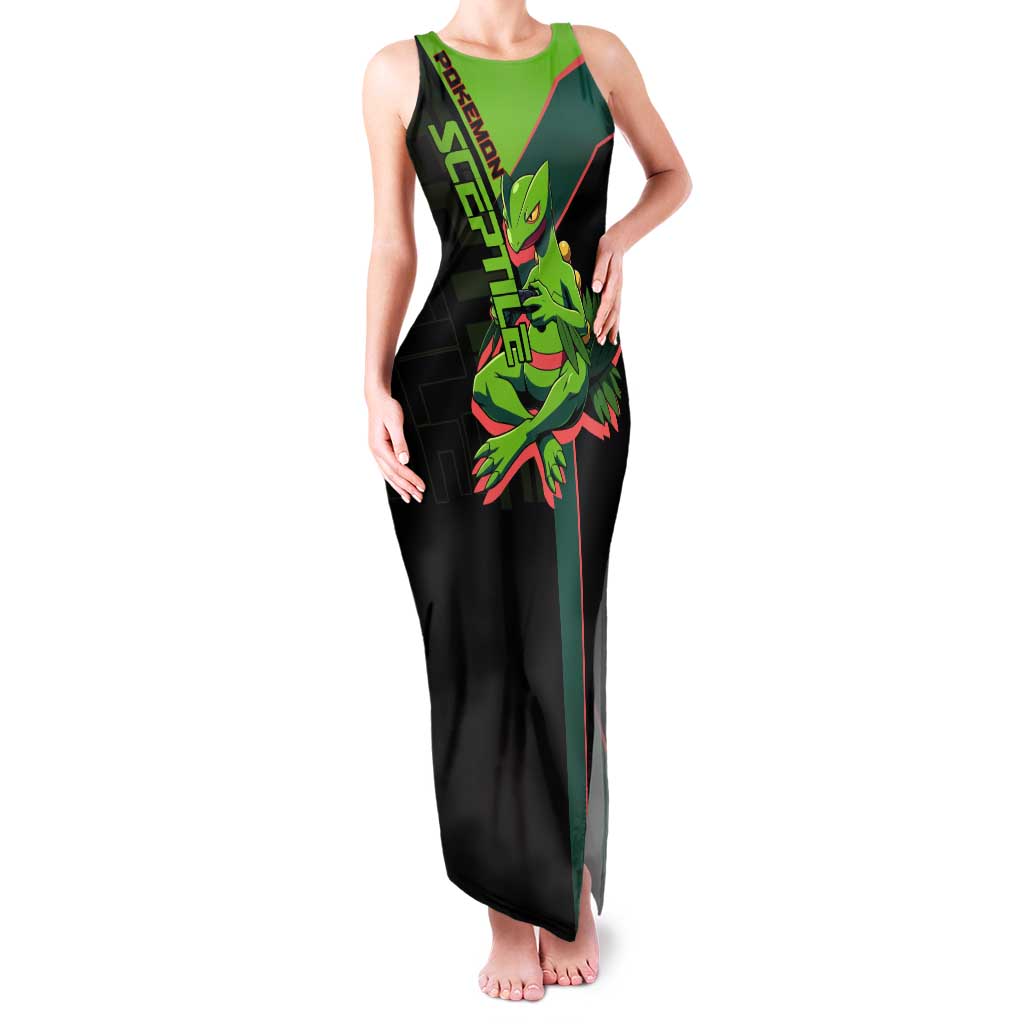 Sceptile Poké Tank Maxi Dress Neon Retro Anime Style