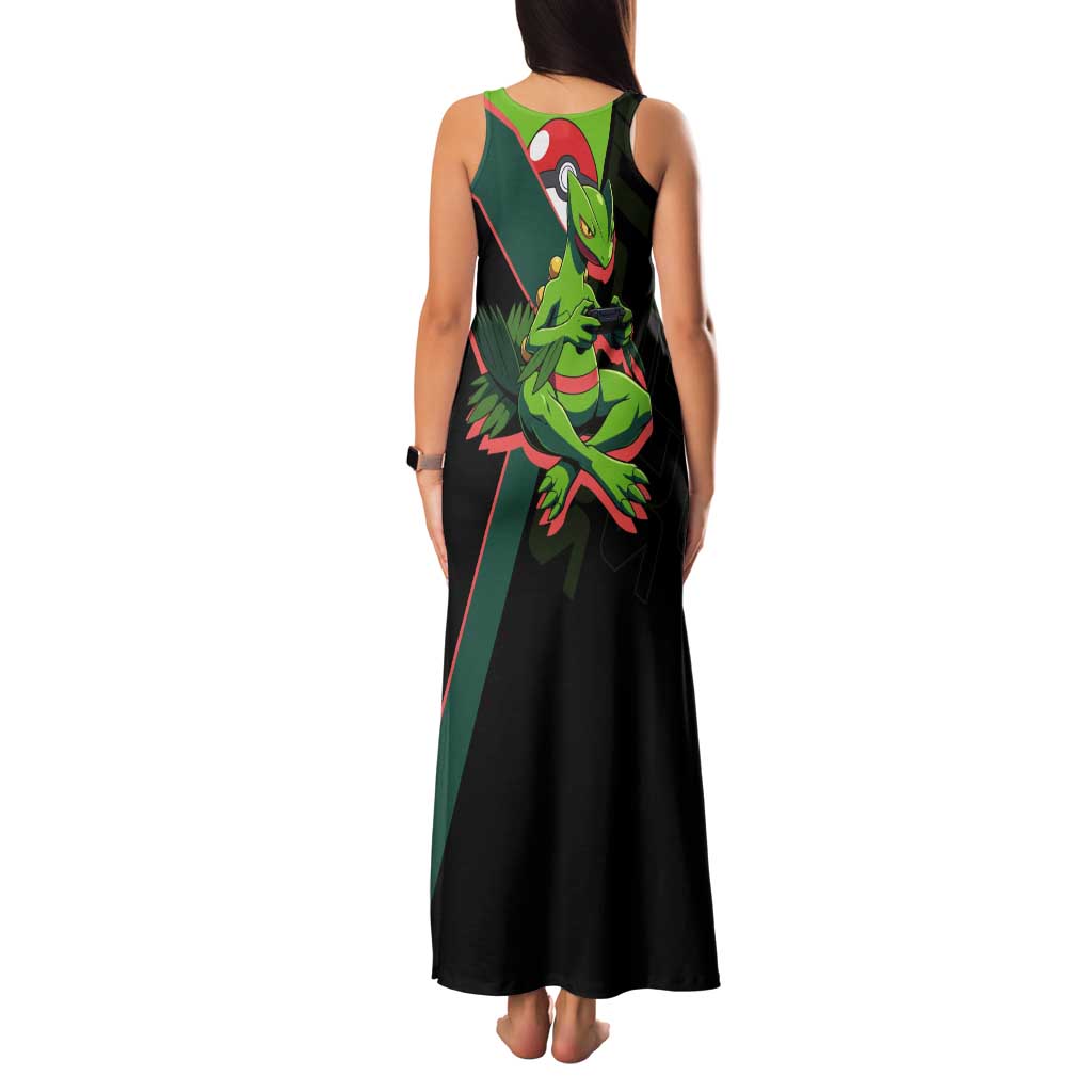 Sceptile Poké Tank Maxi Dress Neon Retro Anime Style