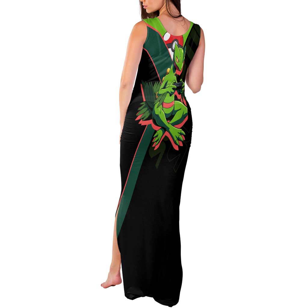 Sceptile Poké Tank Maxi Dress Neon Retro Anime Style