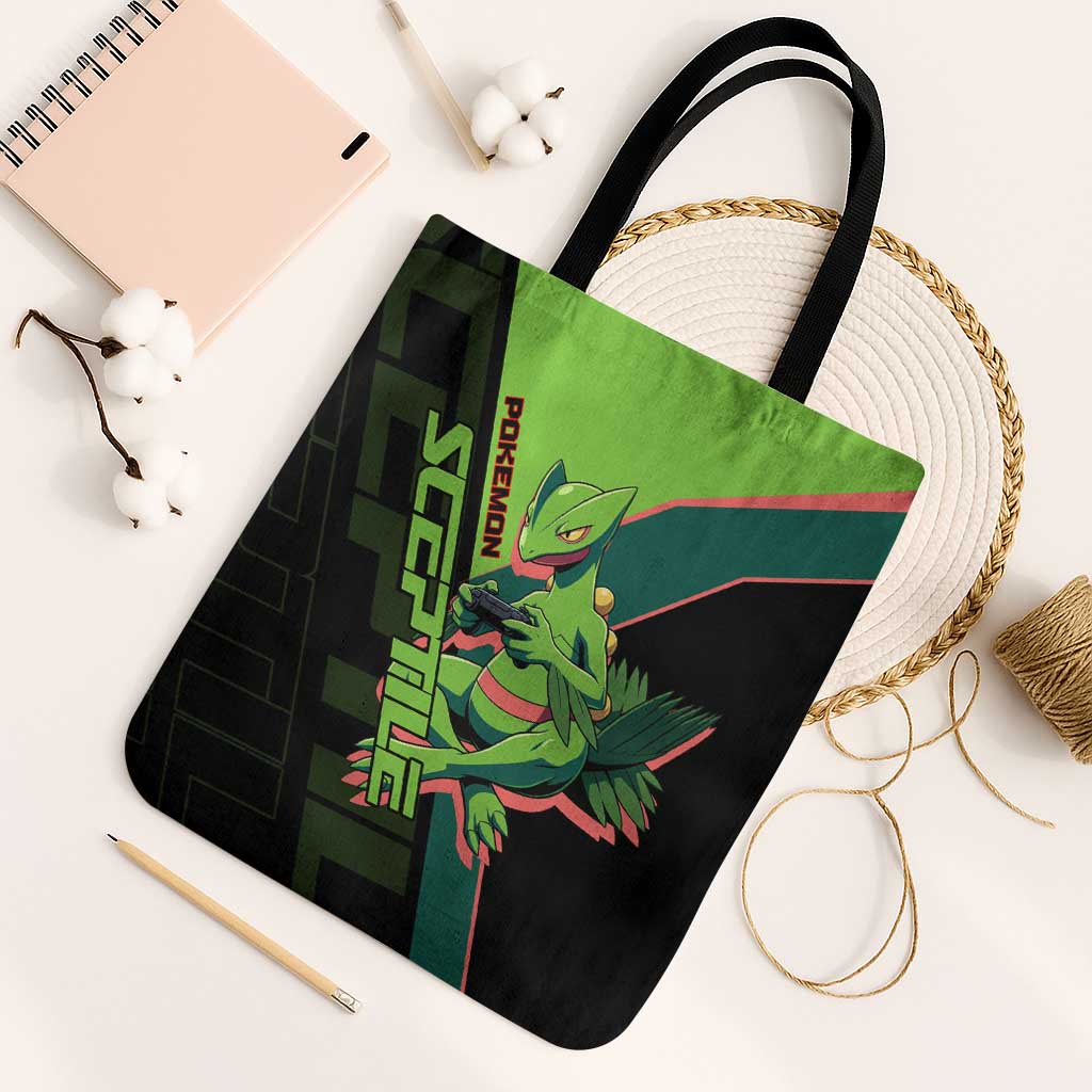 Sceptile Poké Tote Bag Neon Retro Anime Style