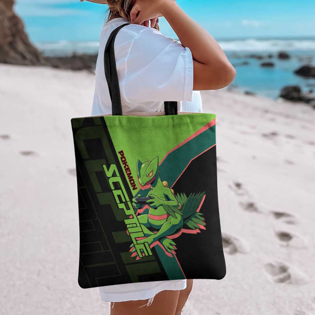 Sceptile Poké Tote Bag Neon Retro Anime Style
