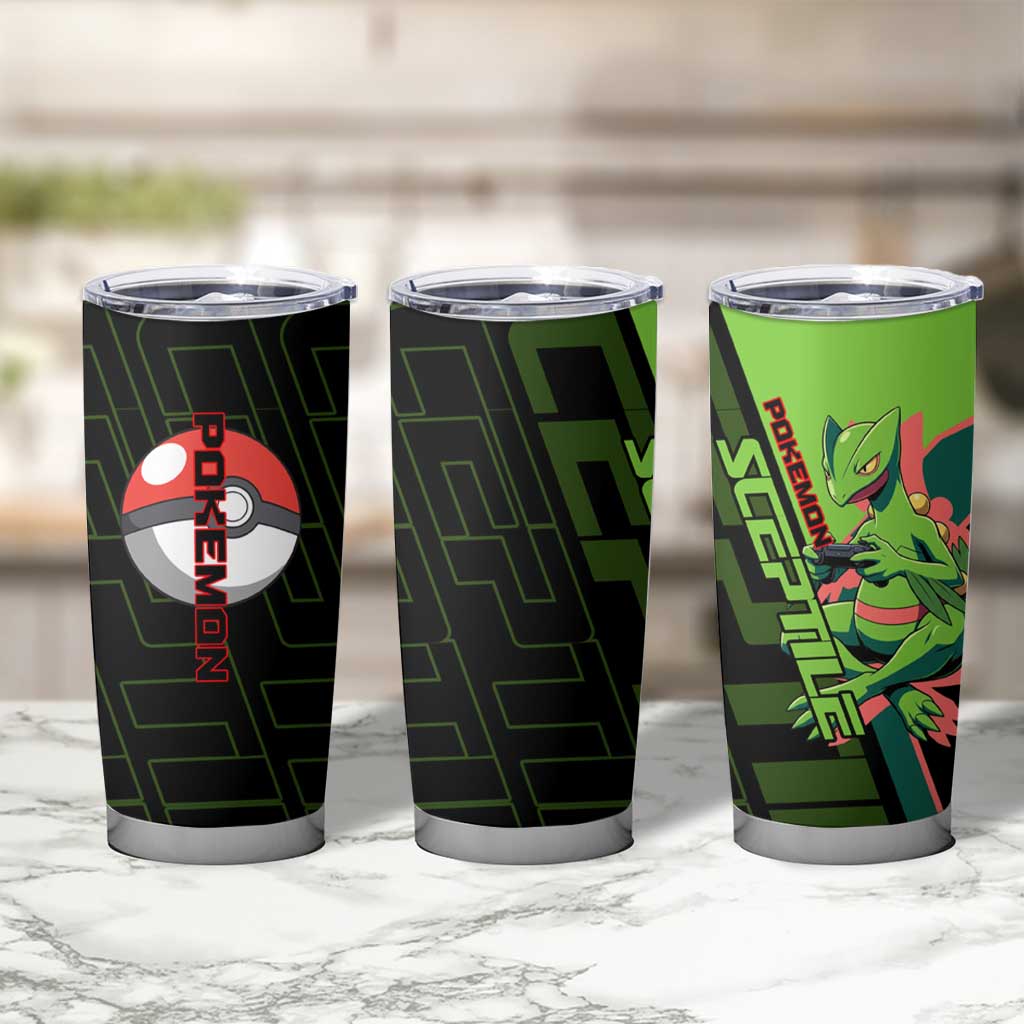 Sceptile Poké Tumbler Cup Neon Retro Anime Style