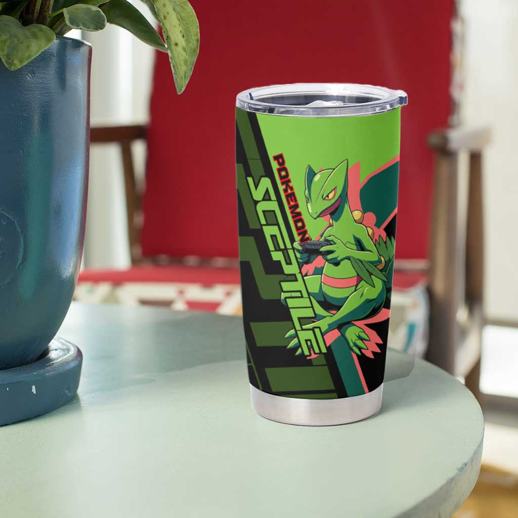 Sceptile Poké Tumbler Cup Neon Retro Anime Style