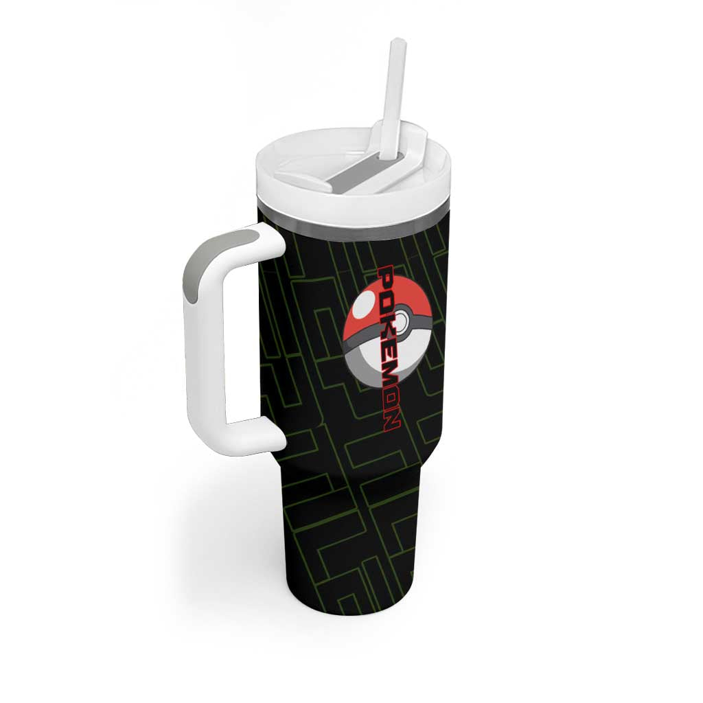 Sceptile Poké Tumbler With Handle Neon Retro Anime Style