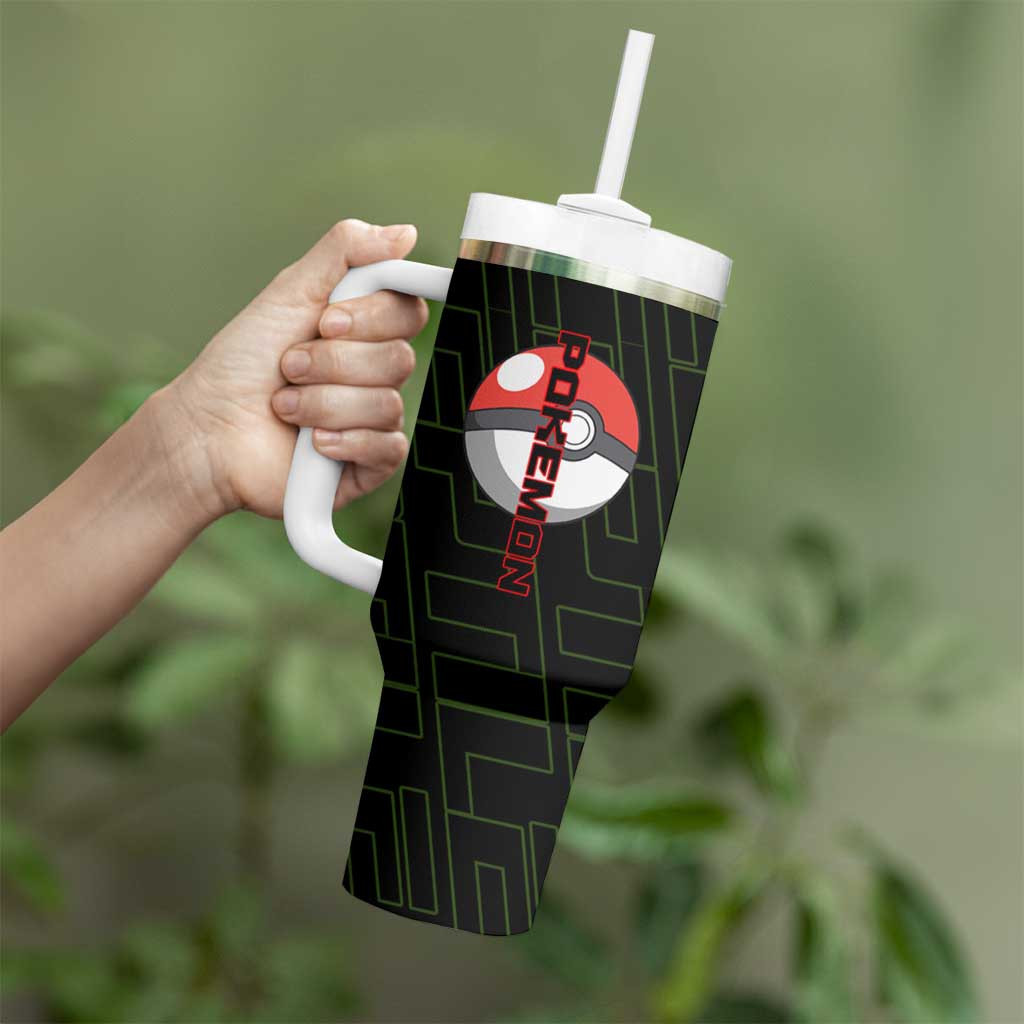 Sceptile Poké Tumbler With Handle Neon Retro Anime Style