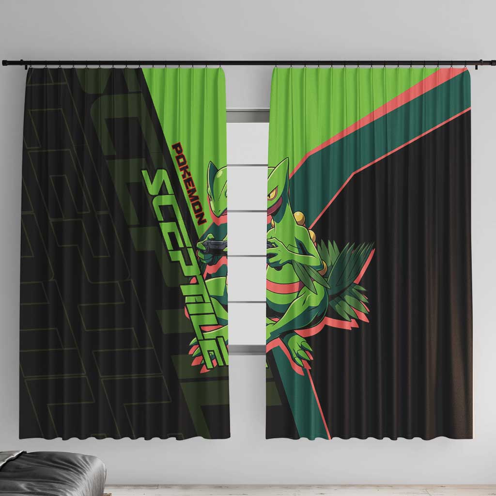 Sceptile Poké Window Curtain Neon Retro Anime Style