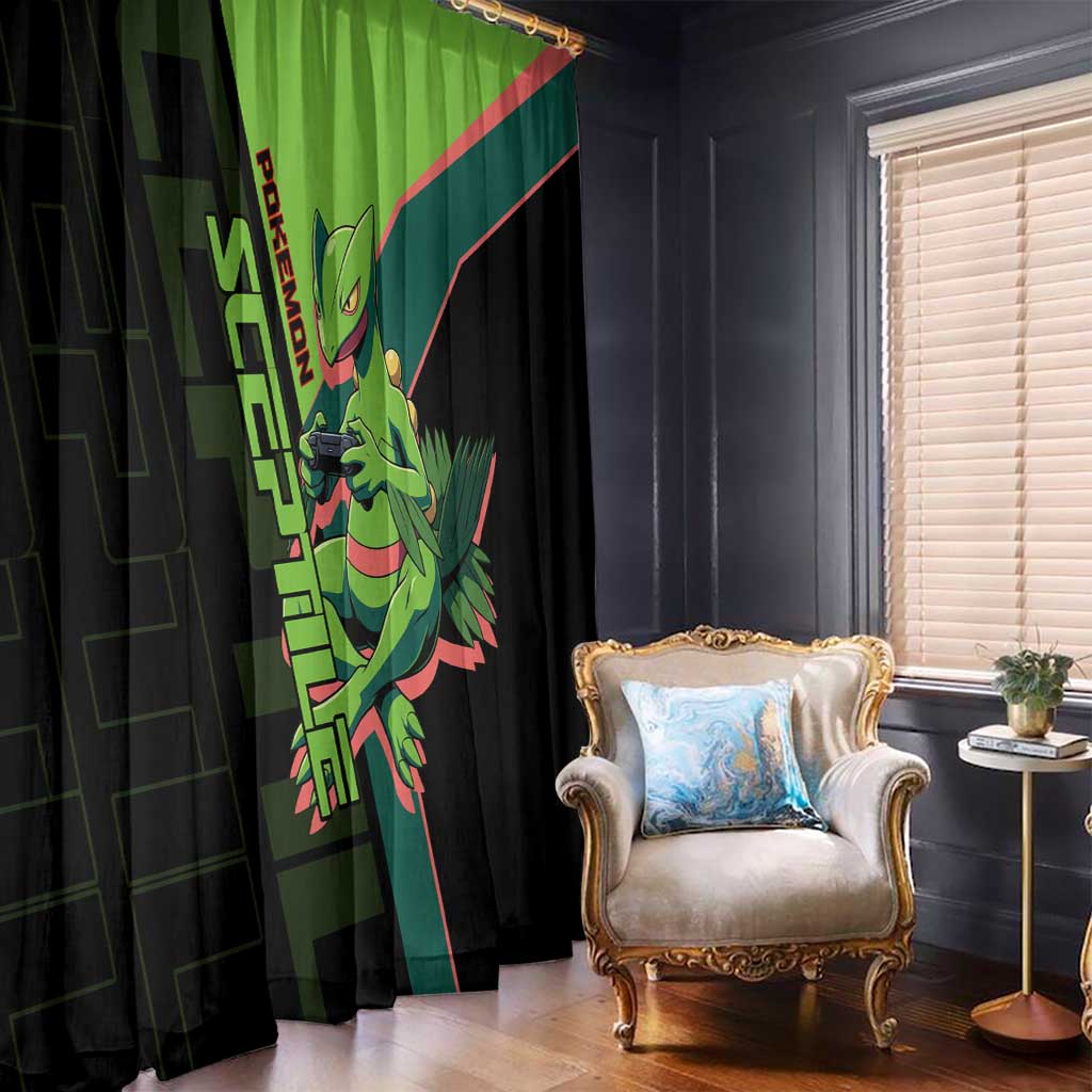 Sceptile Poké Window Curtain Neon Retro Anime Style
