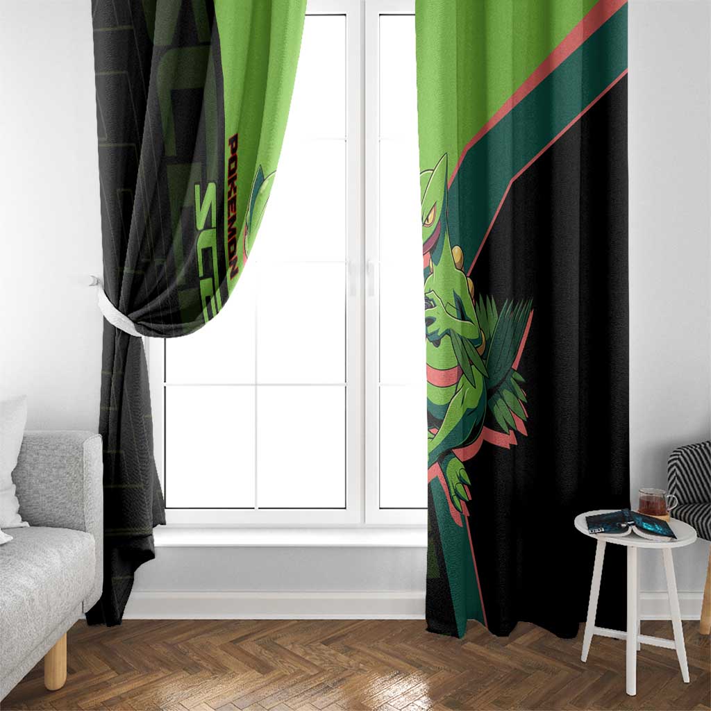 Sceptile Poké Window Curtain Neon Retro Anime Style