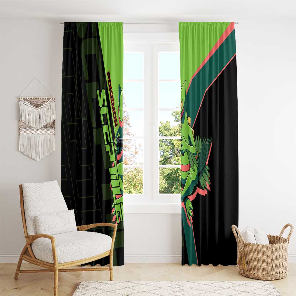 Sceptile Poké Window Curtain Neon Retro Anime Style