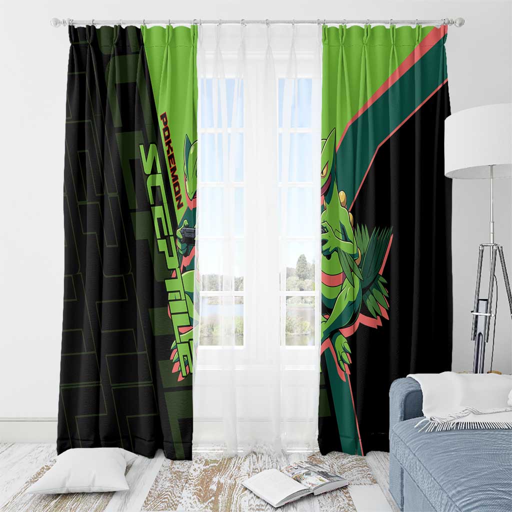 Sceptile Poké Window Curtain Neon Retro Anime Style