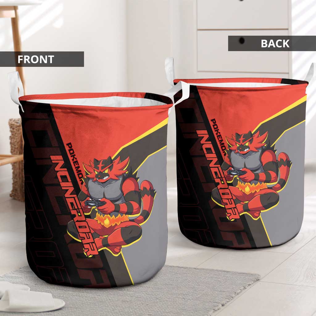 Incineroar Poké Laundry Basket Bold Retro Anime Style