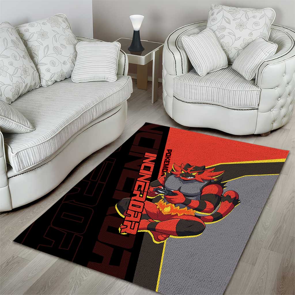 Incineroar Poké Area Rug Bold Retro Anime Style