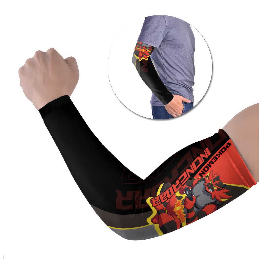 Incineroar Poké Arm Sleeves Bold Retro Anime Style