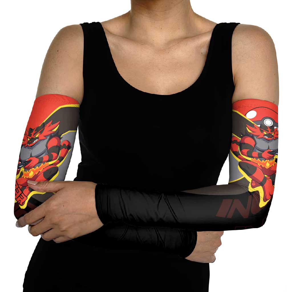 Incineroar Poké Arm Sleeves Bold Retro Anime Style