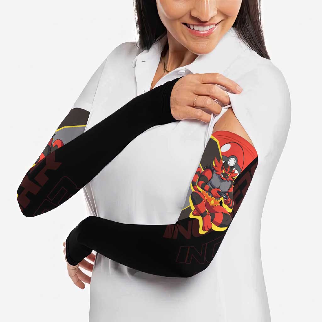 Incineroar Poké Arm Sleeves Bold Retro Anime Style