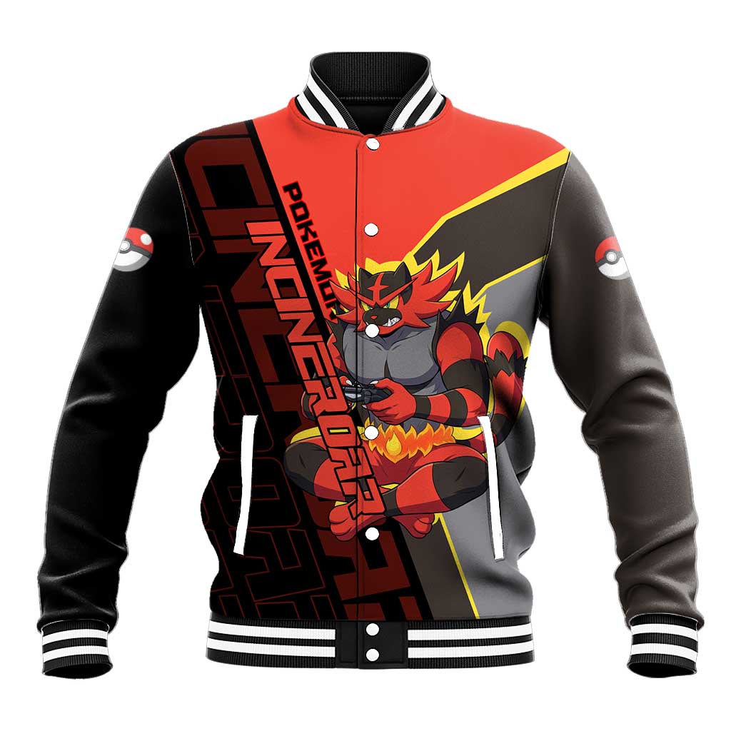 Incineroar Poké Baseball Jacket Bold Retro Anime Style