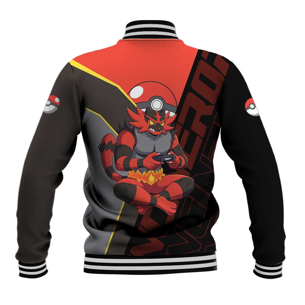 Incineroar Poké Baseball Jacket Bold Retro Anime Style